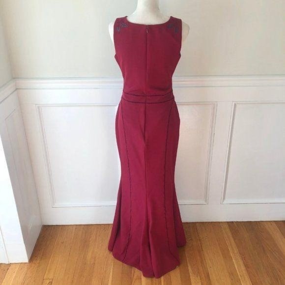 Marchesa Notte Burgundy Vine Gown Dress 6