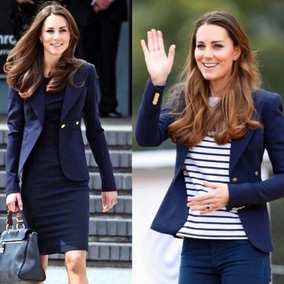 Smythe Duchess Blazer Navy Blue 6 ASO Princess Kate