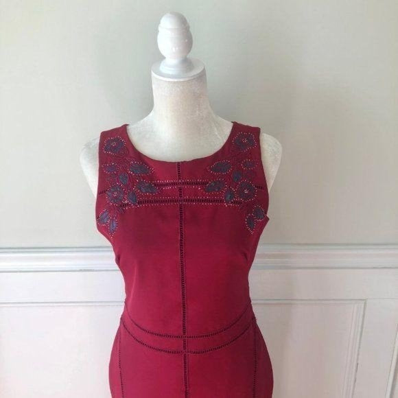 Marchesa Notte Burgundy Vine Gown Dress 6