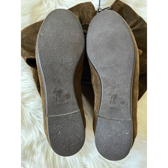 Giuseppe Zanotti Suede Leather Over The Knee Boots Flat 5
