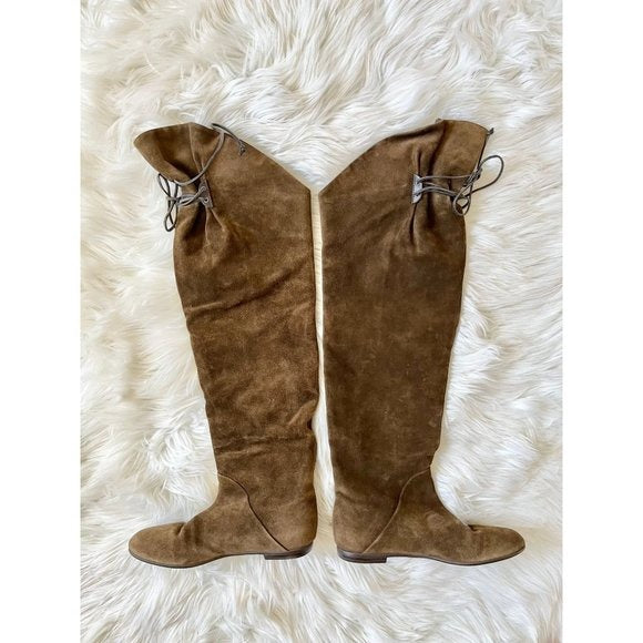 Giuseppe Zanotti Suede Leather Over The Knee Boots Flat 5