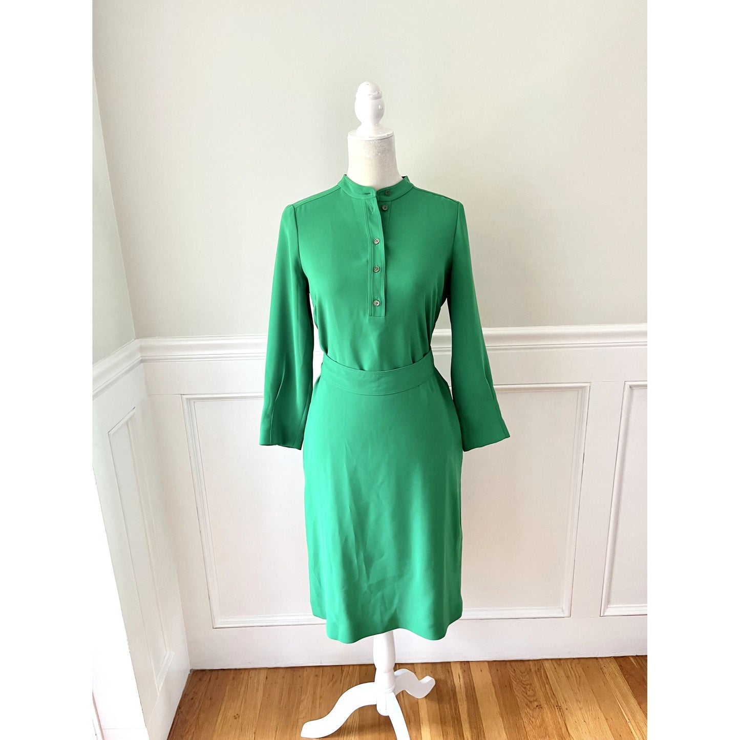 Hobbs London Clara Belted Shirt Dress Green 4