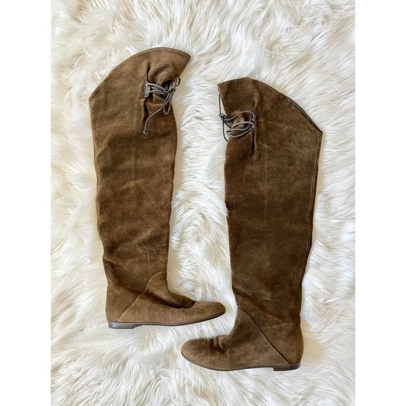 Giuseppe Zanotti Suede Leather Over The Knee Boots Flat 5