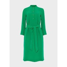 Hobbs London Clara Belted Shirt Dress Green 4