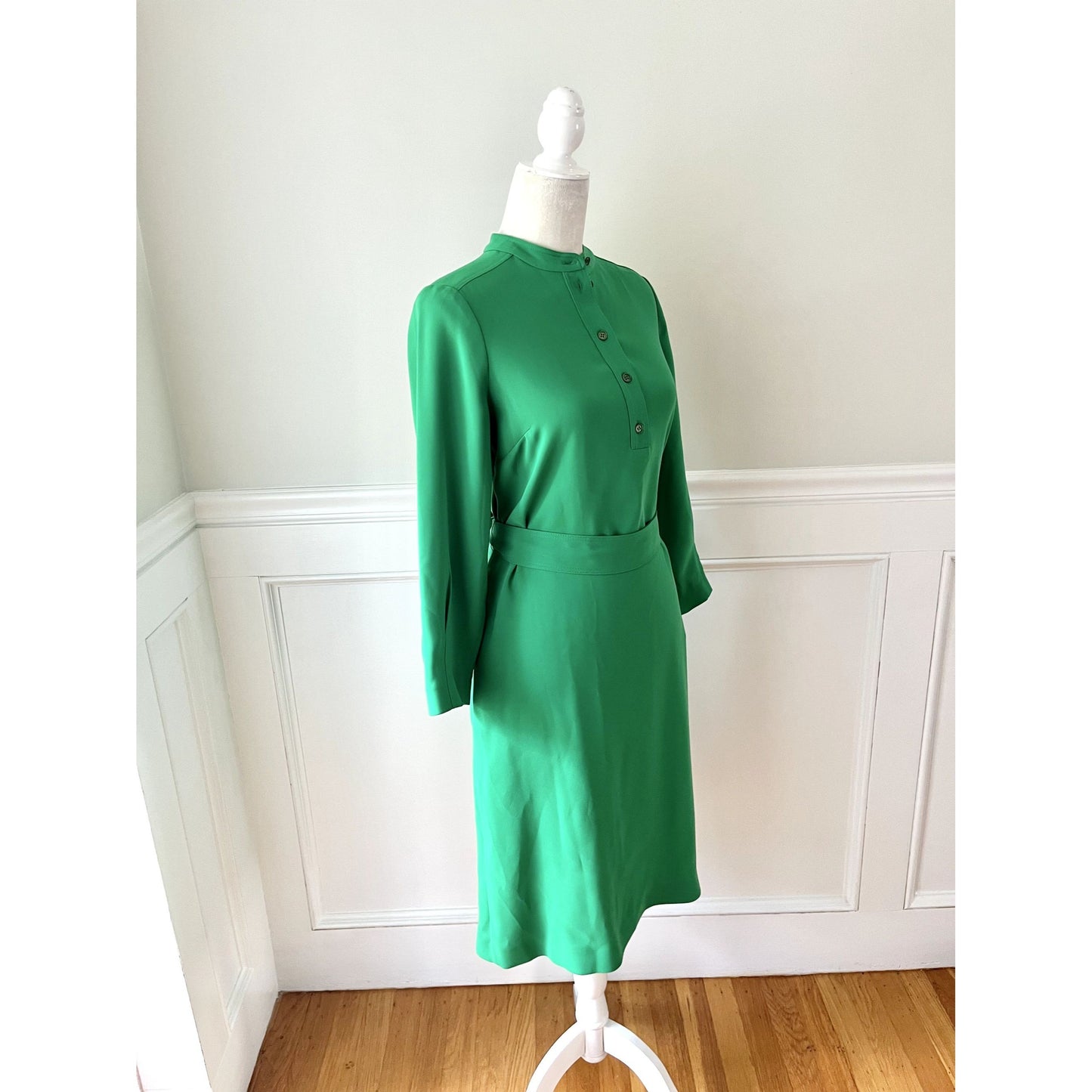 Hobbs London Clara Belted Shirt Dress Green 4