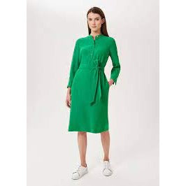 Hobbs London Clara Belted Shirt Dress Green 4